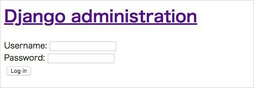 Apache 環境 Django admin 初期状態